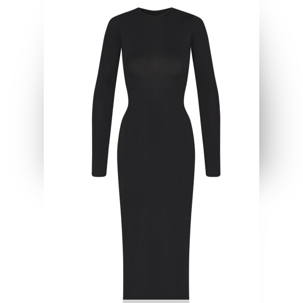 SKIMS Smooth lounge crew neck long sleeve dress